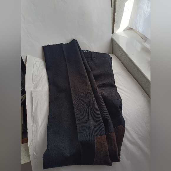 Ralph Lauren Equestrian men’s suede knees luxury pants Italy new display sz 40 - Picture 2 of 11